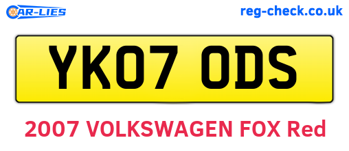 YK07ODS are the vehicle registration plates.
