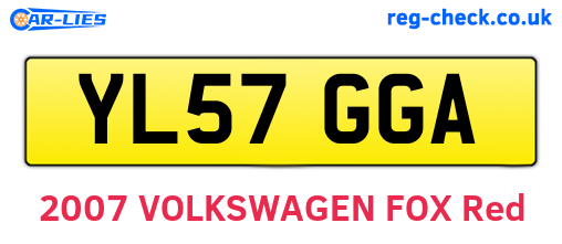 YL57GGA are the vehicle registration plates.