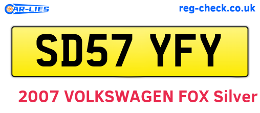 SD57YFY are the vehicle registration plates.