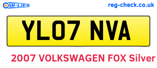 YL07NVA are the vehicle registration plates.