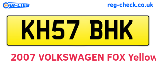 KH57BHK are the vehicle registration plates.