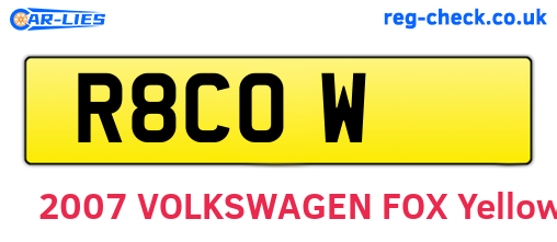 R8COW are the vehicle registration plates.