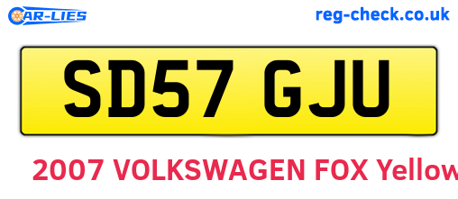 SD57GJU are the vehicle registration plates.