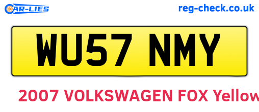WU57NMY are the vehicle registration plates.