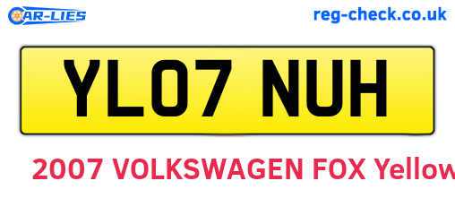 YL07NUH are the vehicle registration plates.