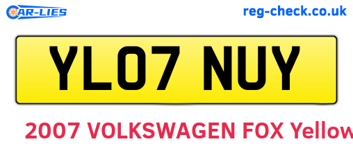 YL07NUY are the vehicle registration plates.