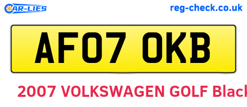 AF07OKB are the vehicle registration plates.