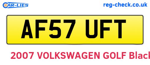AF57UFT are the vehicle registration plates.