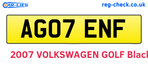 AG07ENF are the vehicle registration plates.