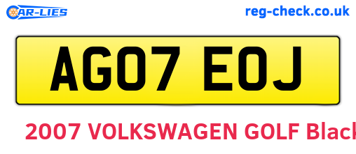 AG07EOJ are the vehicle registration plates.