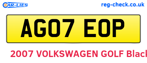 AG07EOP are the vehicle registration plates.
