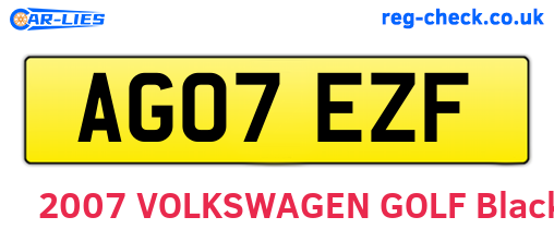 AG07EZF are the vehicle registration plates.