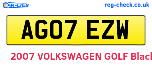 AG07EZW are the vehicle registration plates.