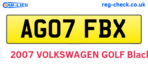 AG07FBX are the vehicle registration plates.
