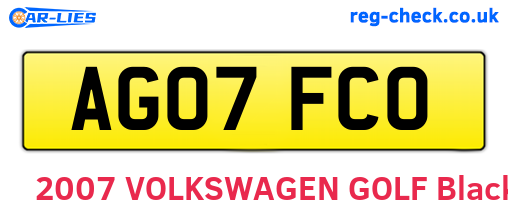 AG07FCO are the vehicle registration plates.