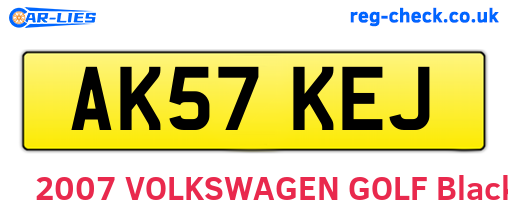 AK57KEJ are the vehicle registration plates.