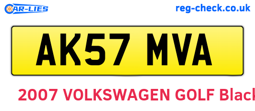 AK57MVA are the vehicle registration plates.