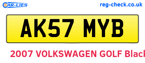 AK57MYB are the vehicle registration plates.