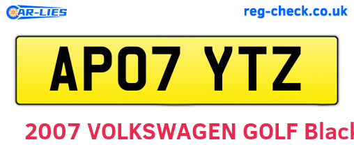 AP07YTZ are the vehicle registration plates.