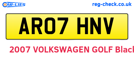 AR07HNV are the vehicle registration plates.