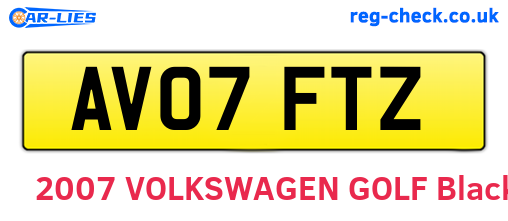 AV07FTZ are the vehicle registration plates.