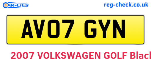 AV07GYN are the vehicle registration plates.