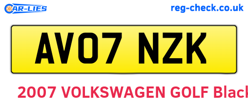 AV07NZK are the vehicle registration plates.