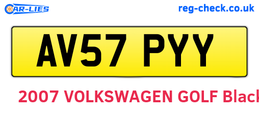 AV57PYY are the vehicle registration plates.