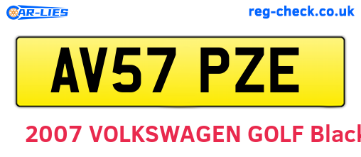 AV57PZE are the vehicle registration plates.
