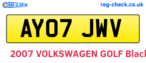 AY07JWV are the vehicle registration plates.