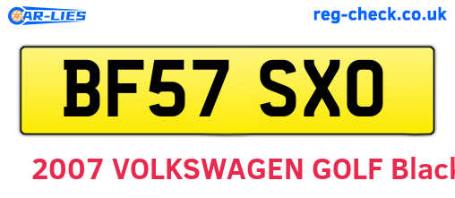 BF57SXO are the vehicle registration plates.