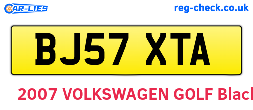 BJ57XTA are the vehicle registration plates.