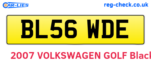 BL56WDE are the vehicle registration plates.