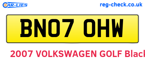 BN07OHW are the vehicle registration plates.