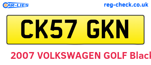 CK57GKN are the vehicle registration plates.