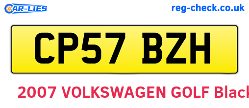 CP57BZH are the vehicle registration plates.
