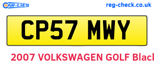 CP57MWY are the vehicle registration plates.