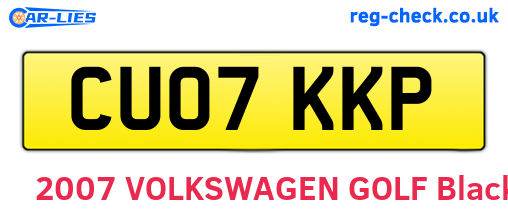 CU07KKP are the vehicle registration plates.