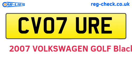 CV07URE are the vehicle registration plates.