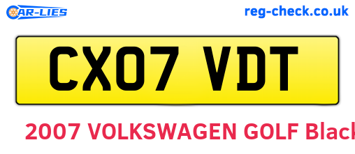 CX07VDT are the vehicle registration plates.