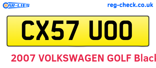 CX57UOO are the vehicle registration plates.