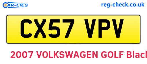 CX57VPV are the vehicle registration plates.