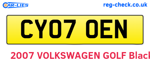 CY07OEN are the vehicle registration plates.