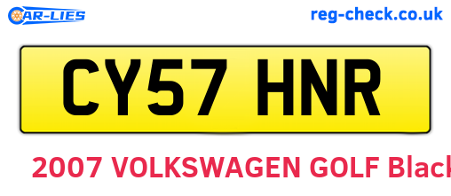CY57HNR are the vehicle registration plates.