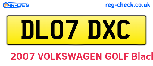 DL07DXC are the vehicle registration plates.