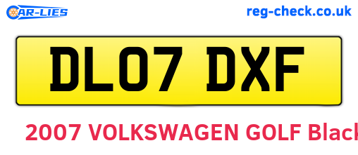 DL07DXF are the vehicle registration plates.