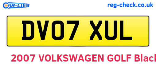 DV07XUL are the vehicle registration plates.