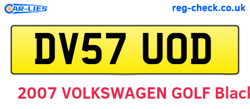 DV57UOD are the vehicle registration plates.