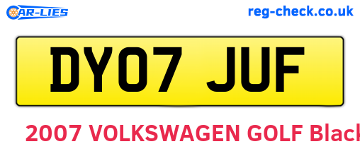 DY07JUF are the vehicle registration plates.