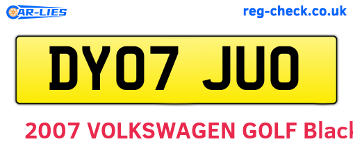 DY07JUO are the vehicle registration plates.